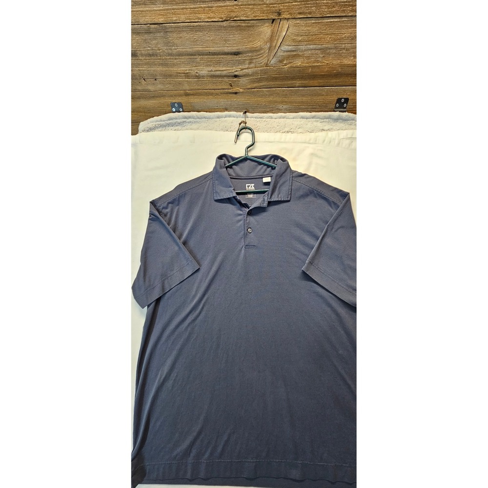 Cutter & Buck Mens 2XB Polo Shirt Gray CB DryTec Moisture Wicking Short Sleeve